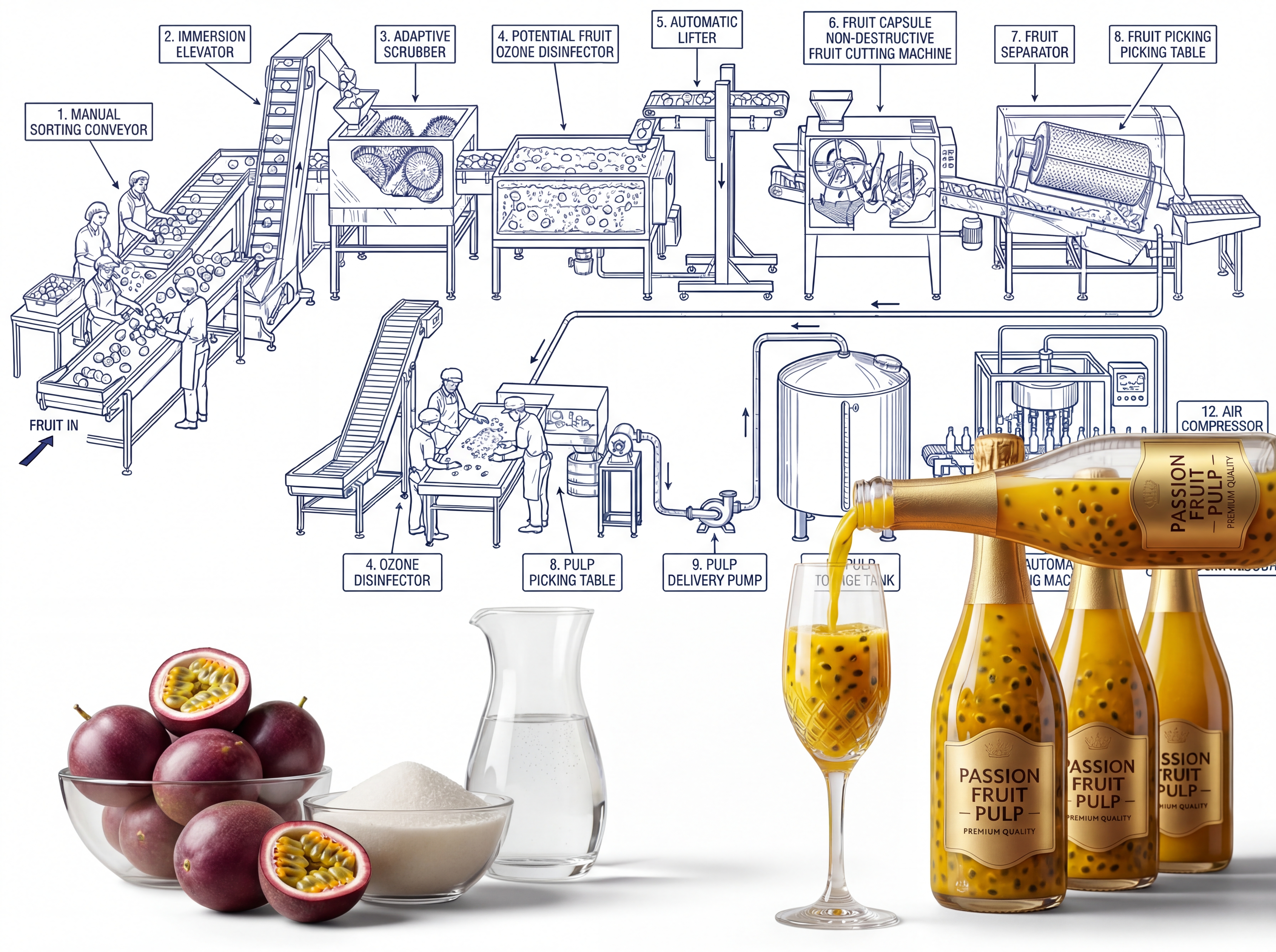 Complete 1 T/H Industrial Passion Fruit Processing Line3