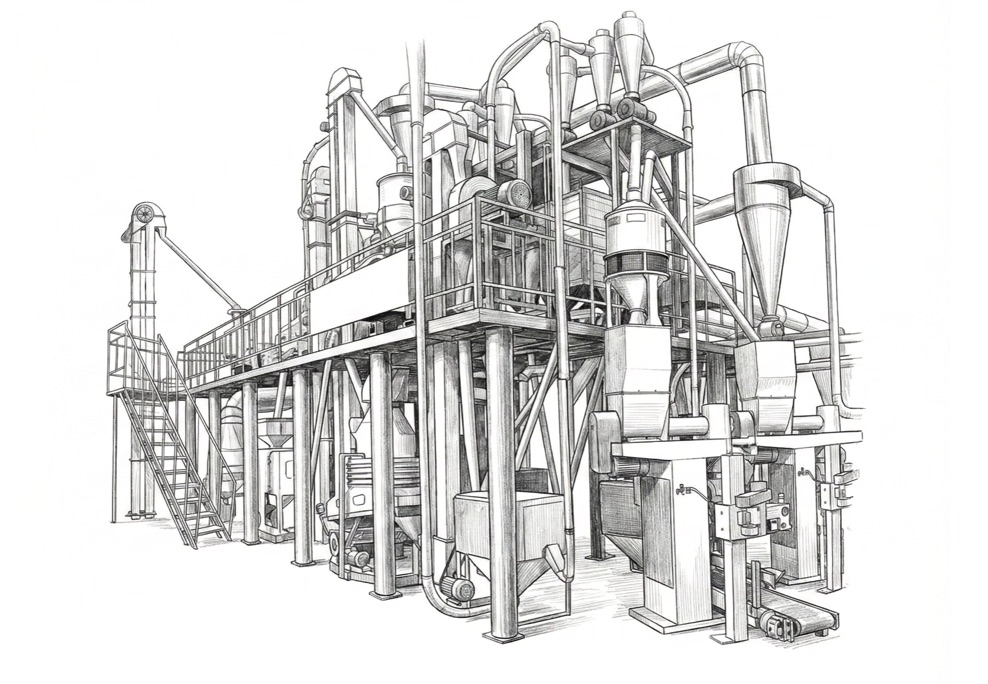 100TPD Industrial Automatic Maize Flour Milling Plant