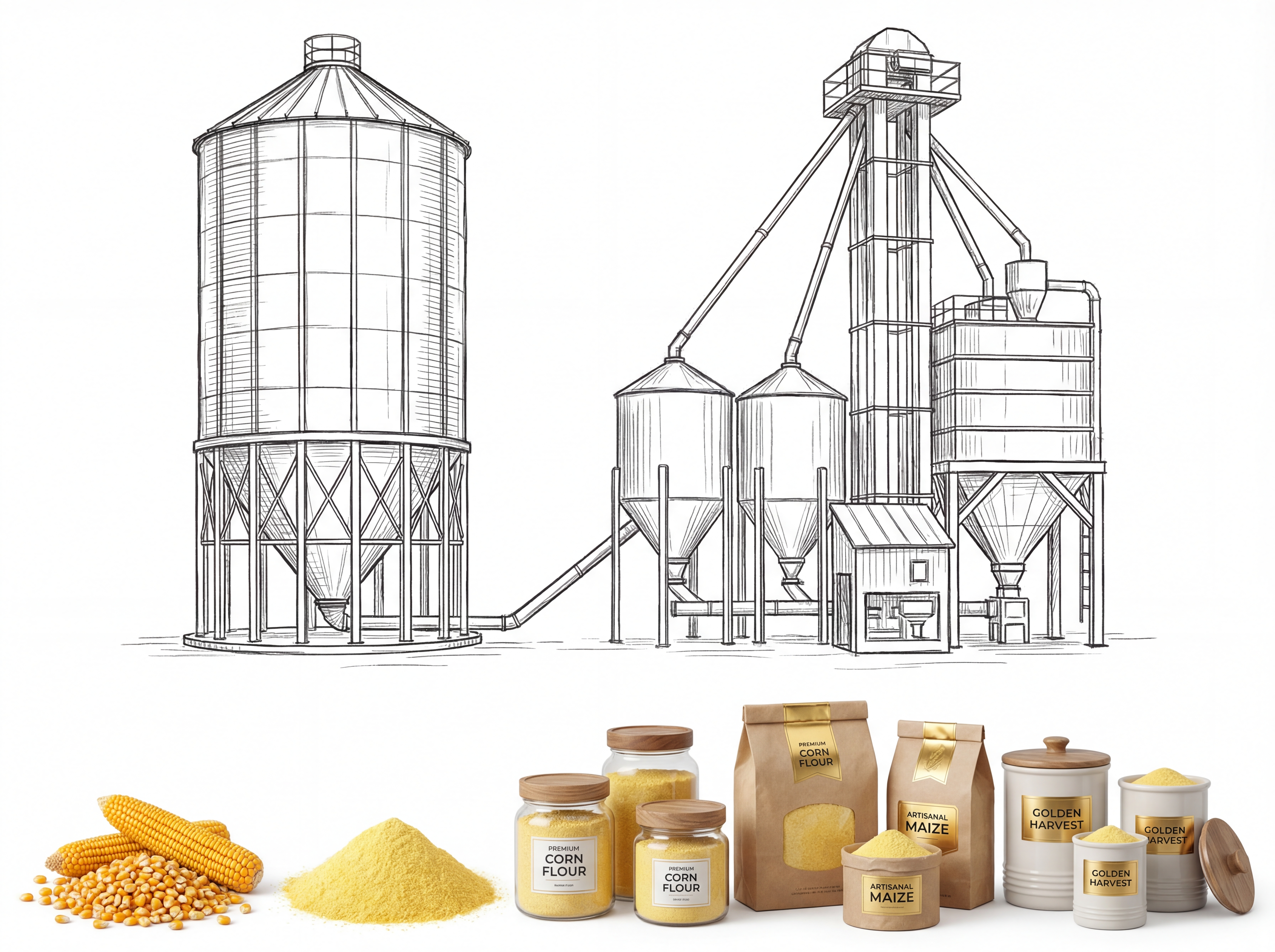 Integrated 100T Drying System, 200T Smart Silo & 60TPD Maize Flour Milling Plant