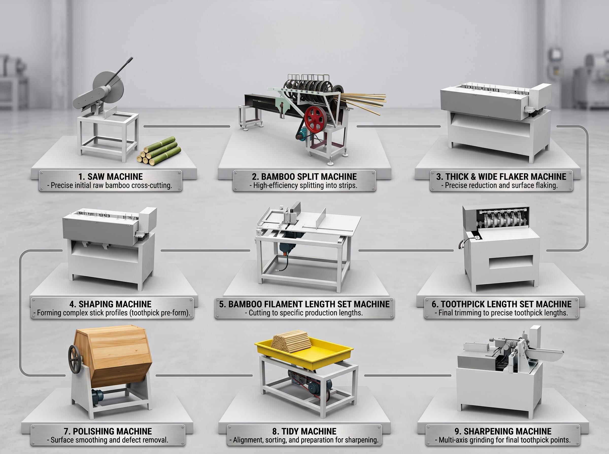 Complete Bamboo Toothpick Production Line
