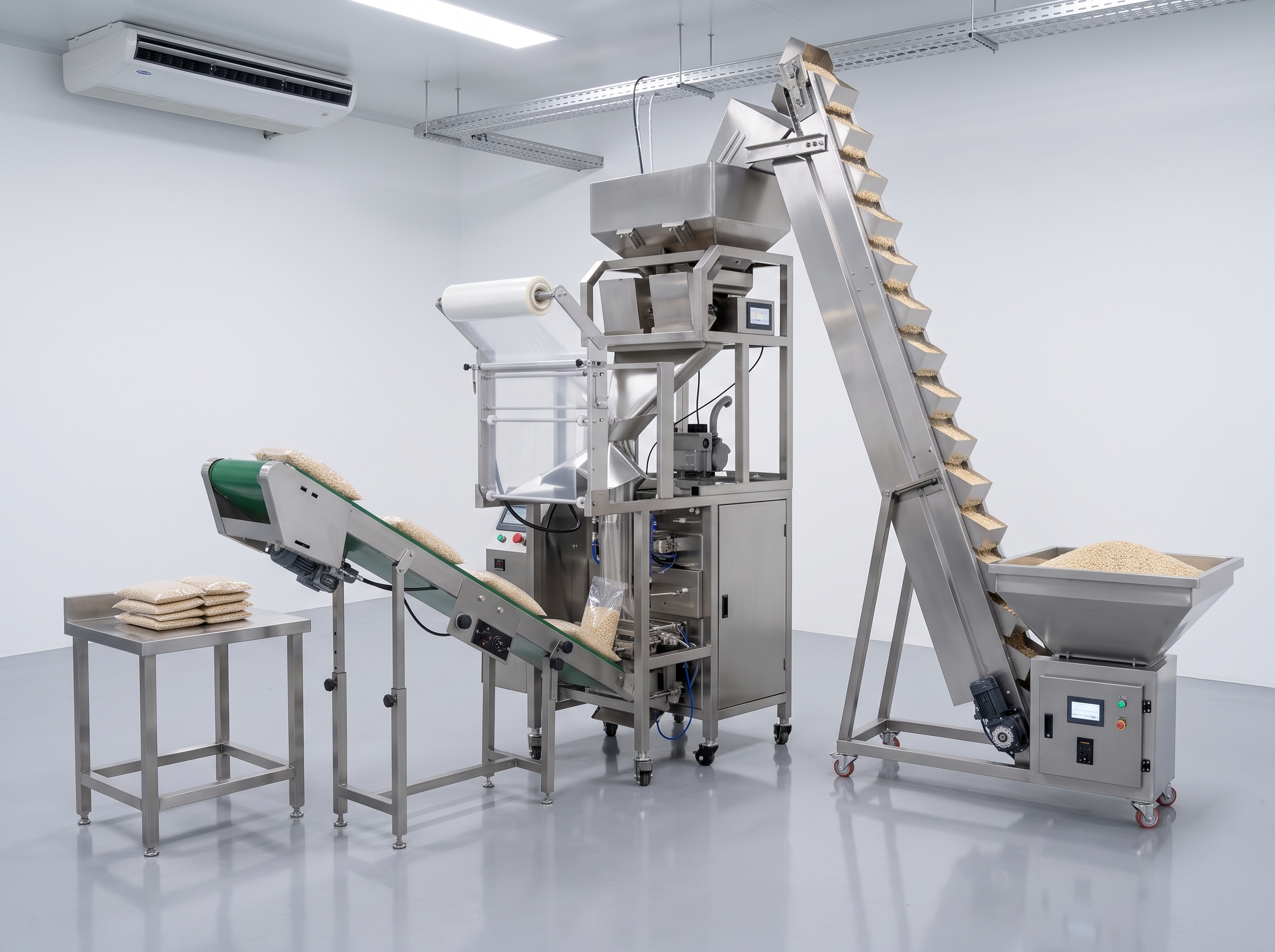 High Efficiency Granular Weighing & Packing System with Stainless Spiral Feeder 