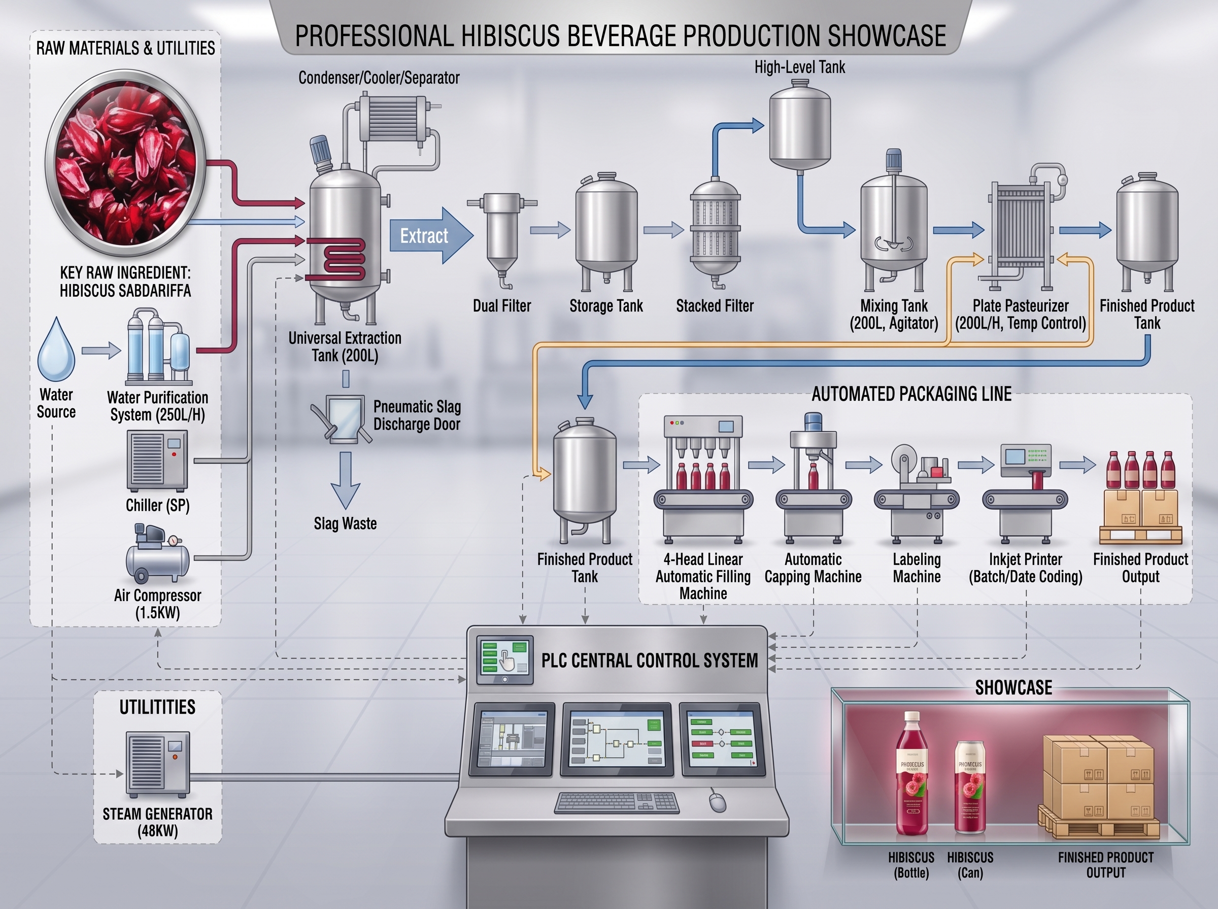 Industrial Hibiscus Syrup Production line