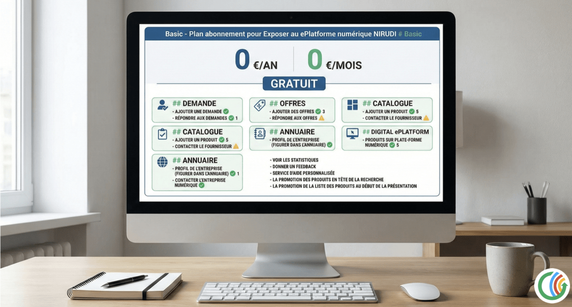 Basic - Plan abonnement pour Exposer au ePlatforme numérique NIRUDI