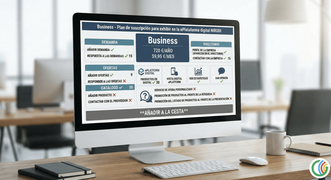 Business - Plan de suscripción para exhibir en la ePlataforma digital NIRUDI