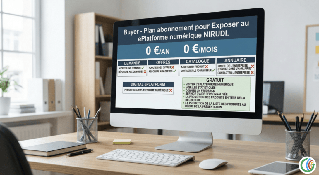 Buyer - Plan abonnement pour Exposer au ePlatforme numérique NIRUDI. 