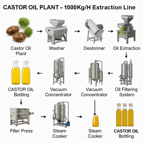 Castor Oil Plant - 1000Kg/H Extraction Line 