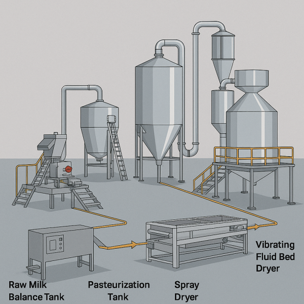 Complete 1000 Liters/H milk powder production line
