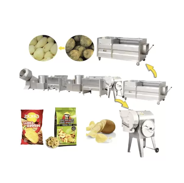 Semi-automatic chips of potato chips line 100kg/h backed potatoes chips automatic production line