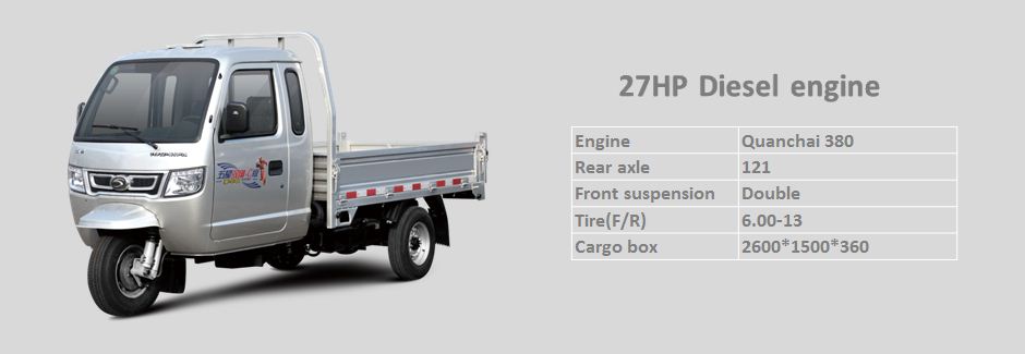Weichai lovol Diesel tricycle total enclosed agricultural tricycle