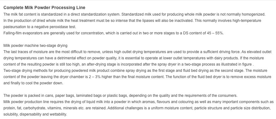 Milk Powder Processing Line