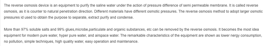 Reverse Osmosis Purification System