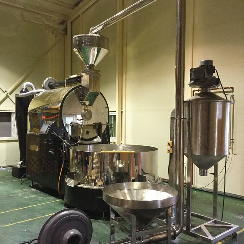 Complete coffee bean roasting machine