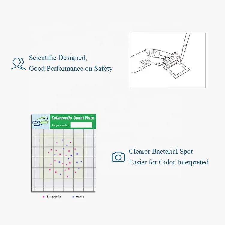 FSTest Foodborne Pathogens Salmonella Screening Media Plate Milk Bakery Beverage Eggs Meat Test 4