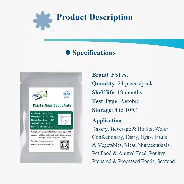 FSTest Rapid Yeast and Mold Prepared Media Plate Foodborne Pathogens Assay 5