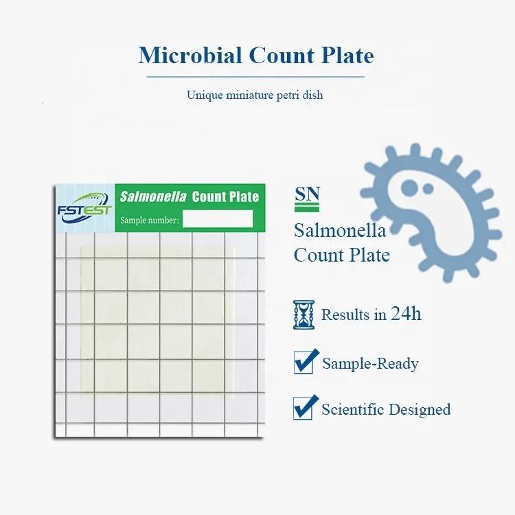 FSTest Foodborne Pathogens Salmonella Screening Media Plate Milk Bakery Beverage Eggs Meat Test 6