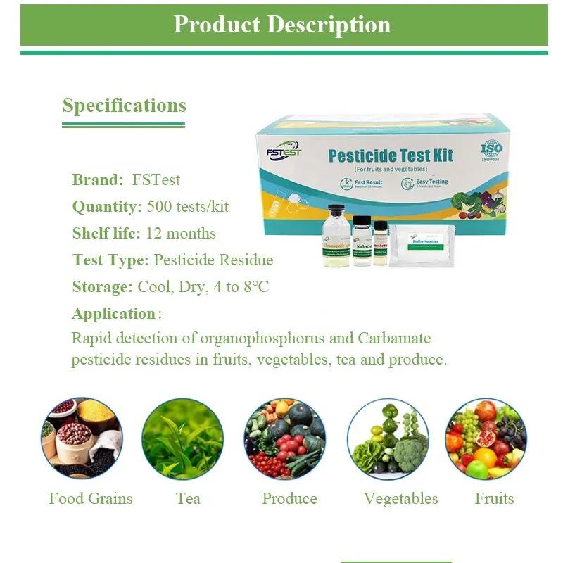 FSTest Pesticide Test Kit Fruits Vegetables Tea Produce Detect 5