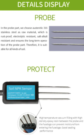 Lora/RS485/4-20mA Soil NPK sensor Soil nutrient sensor 14