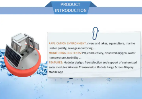 Floating water quality monitoring system, remote monitoring of PH, dissolved oxygen, turbidity etc.