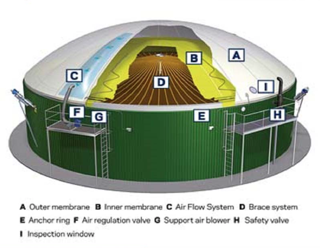 Integrated Biogas Anaerobic Fermentation Tank for CHP