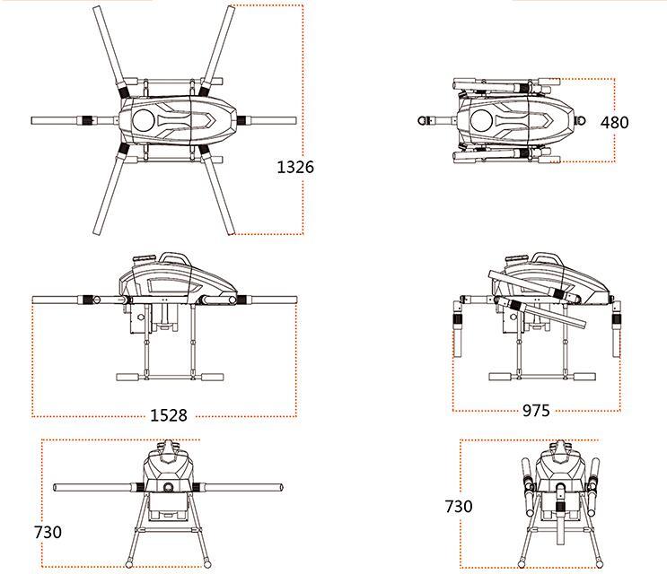 FDFC16 6 Axis 16L Agricult drone Frame