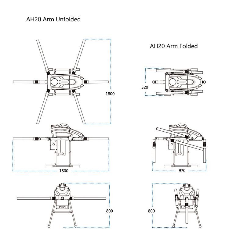 FDFC20 6 Axis 20L Agricultural Drone Frame